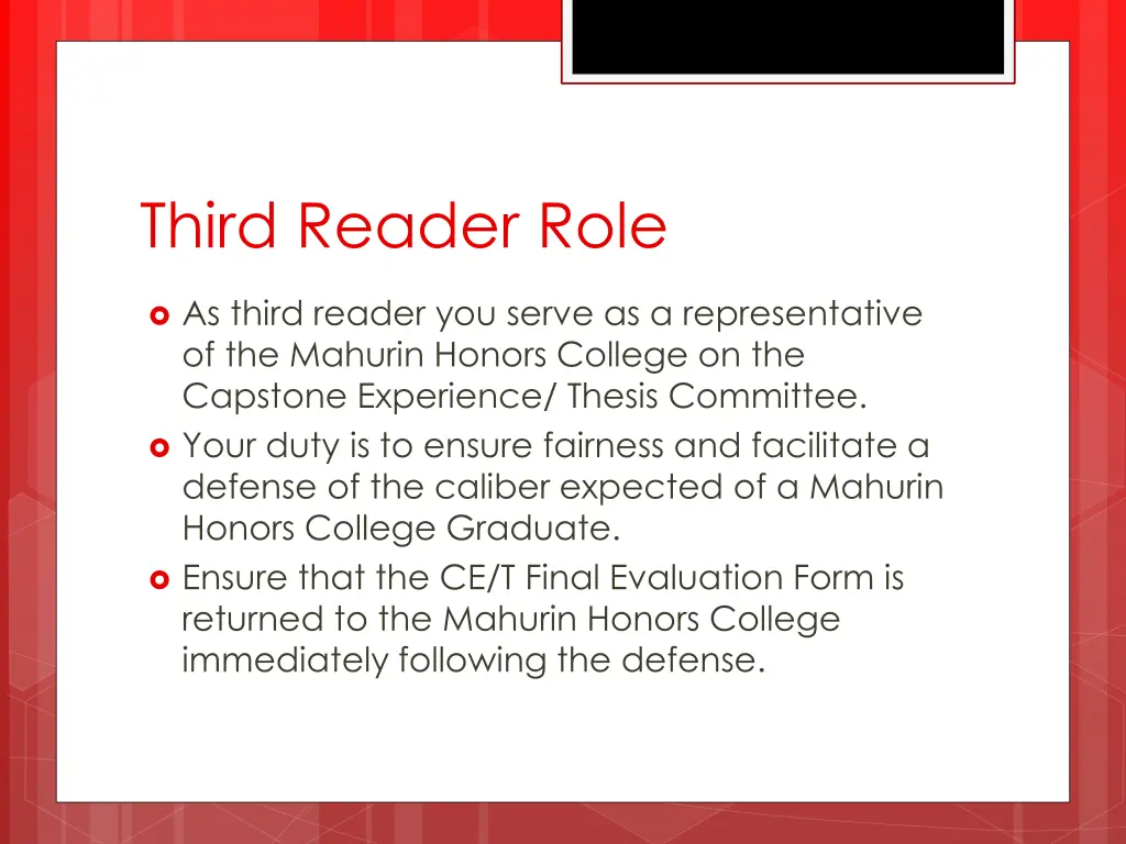 third reader role