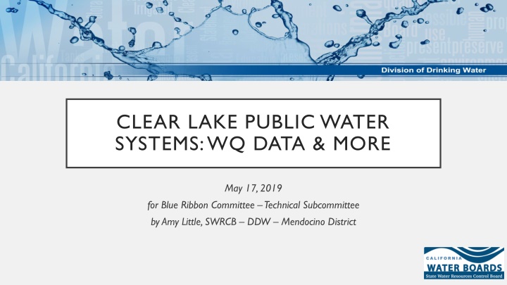 clear lake public water systems wq data more