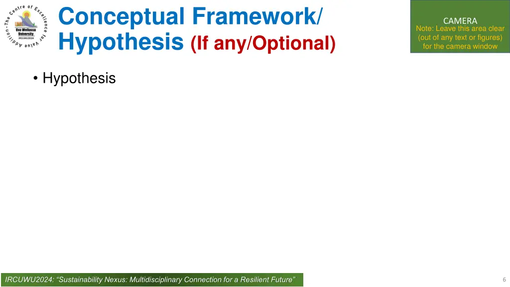 conceptual framework hypothesis if any optional