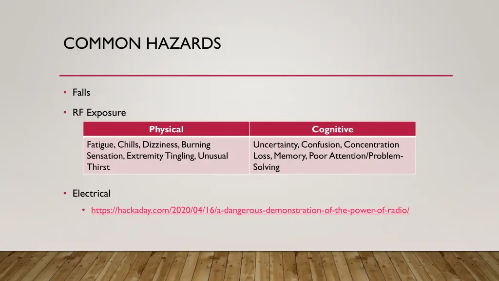 common hazards