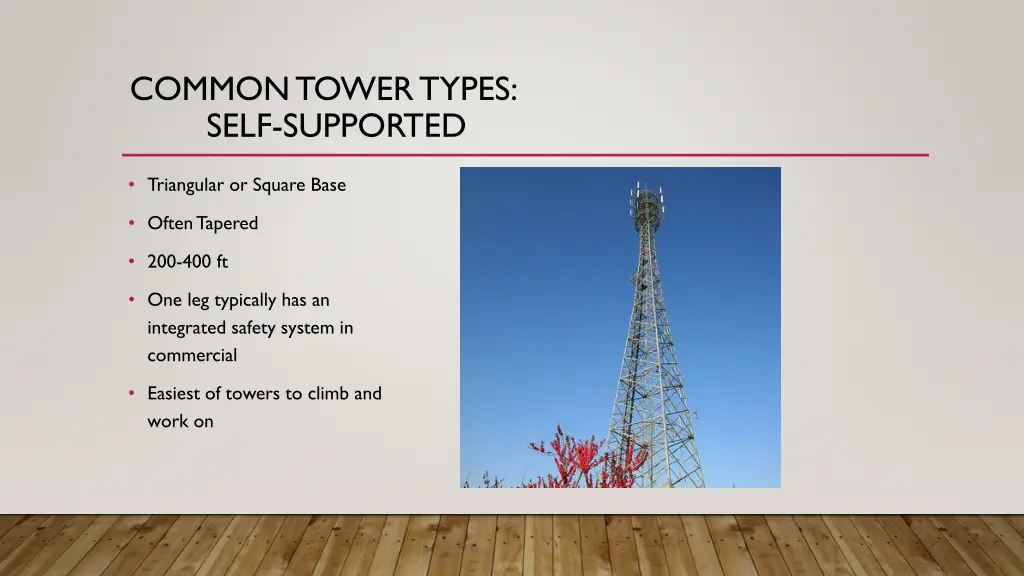 common tower types self supported