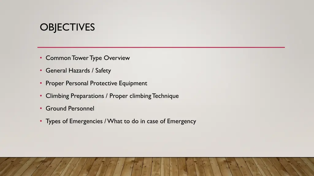 objectives