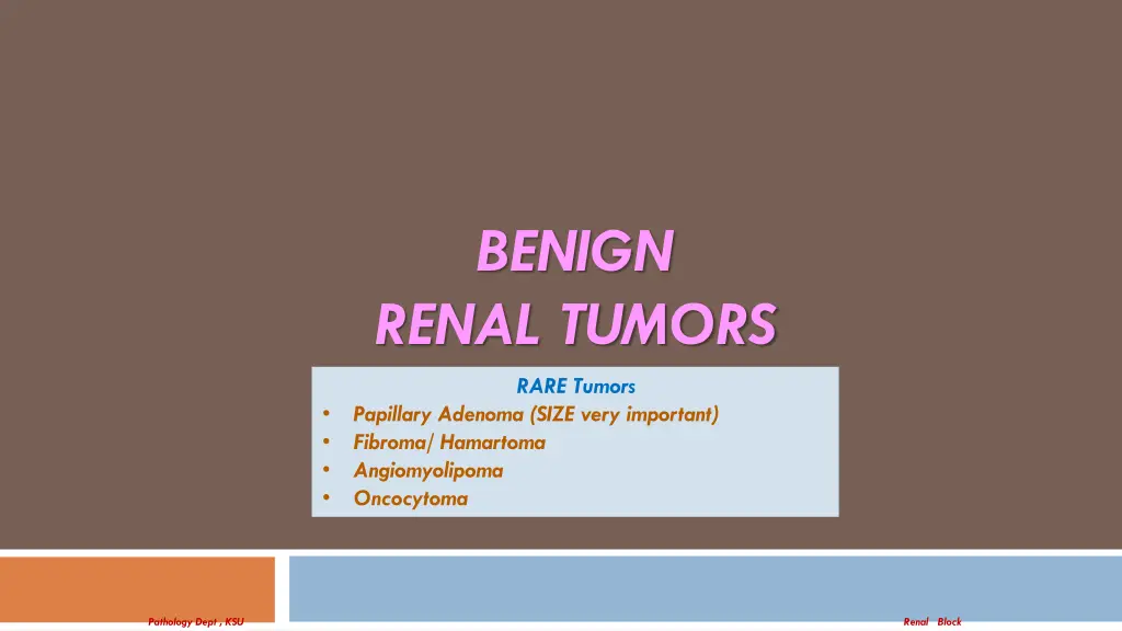 benign renal tumors