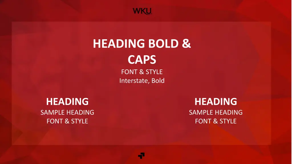 heading bold caps font style interstate bold