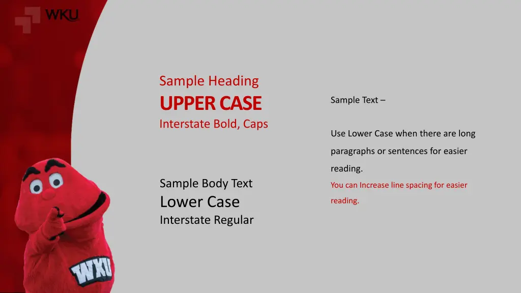 sample heading upper case interstate bold caps 1