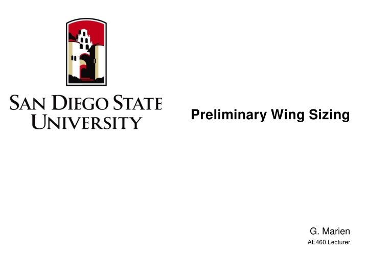 preliminary wing sizing