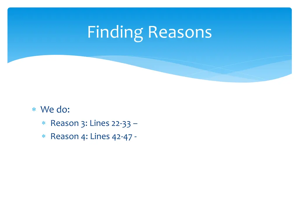 finding reasons 2