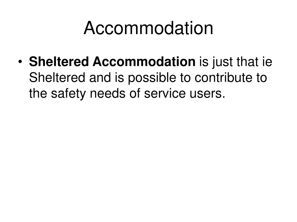 accommodation