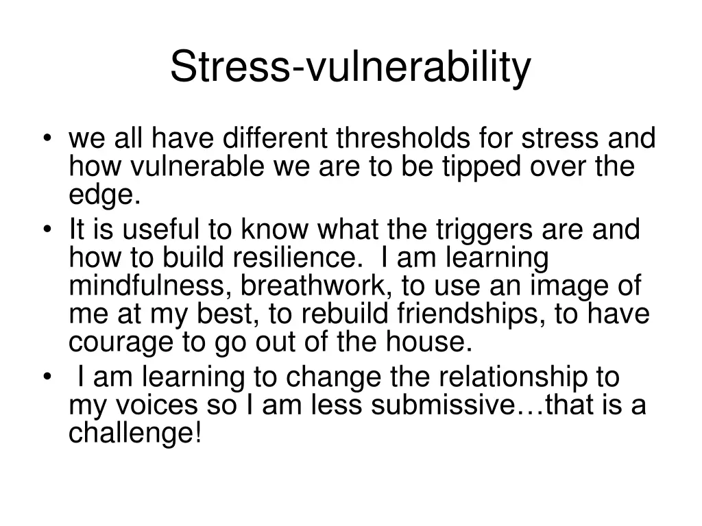 stress vulnerability