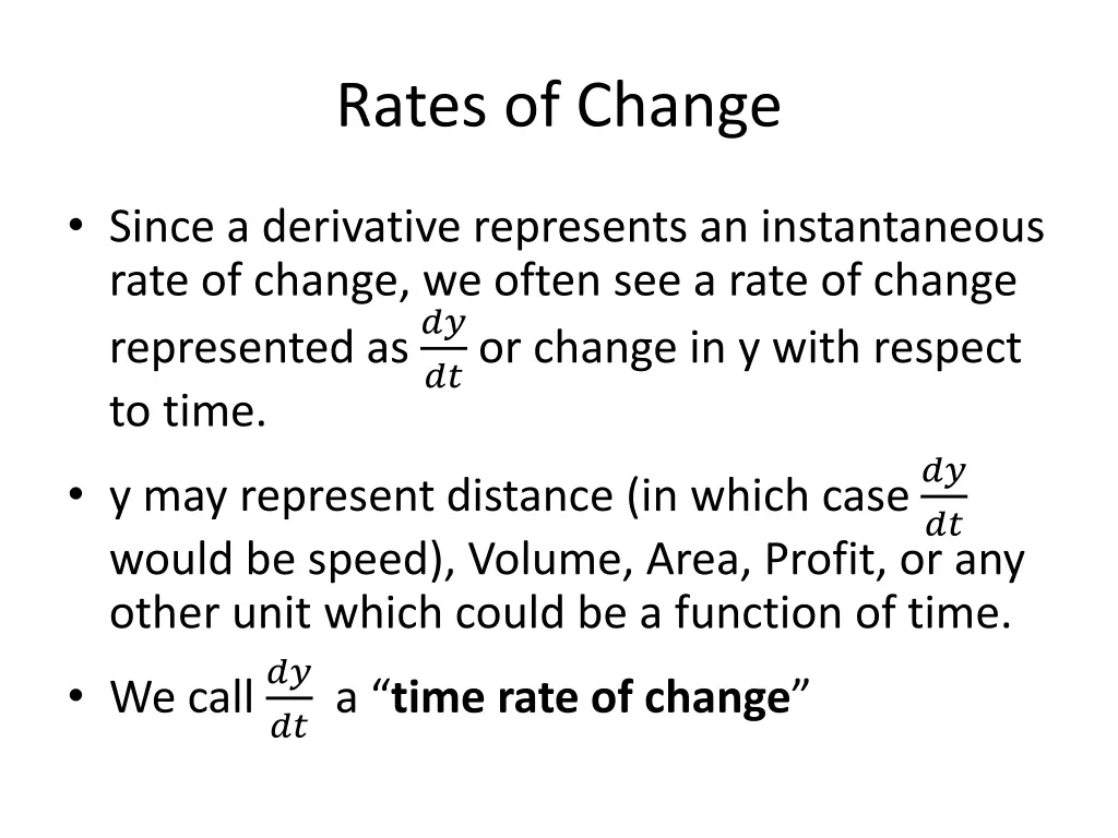 rates of change