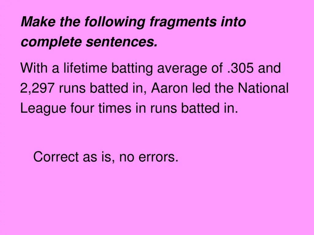 make the following fragments into complete 3