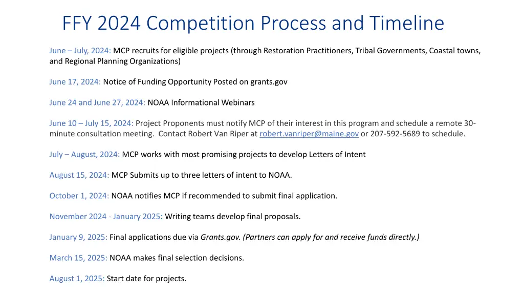 ffy 2024 competition process and timeline