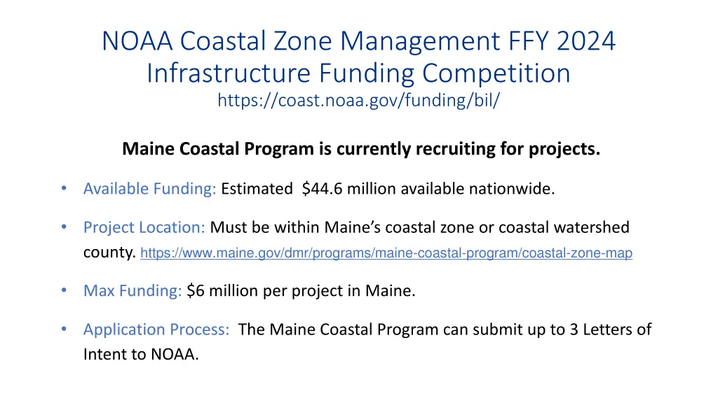 noaa coastal zone management ffy 2024