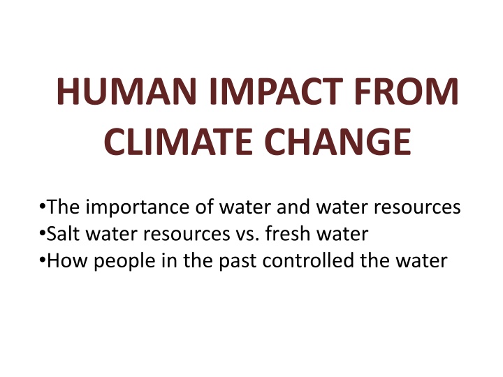 human impact from climate change