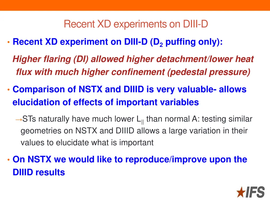 recent xd experiments on diii d