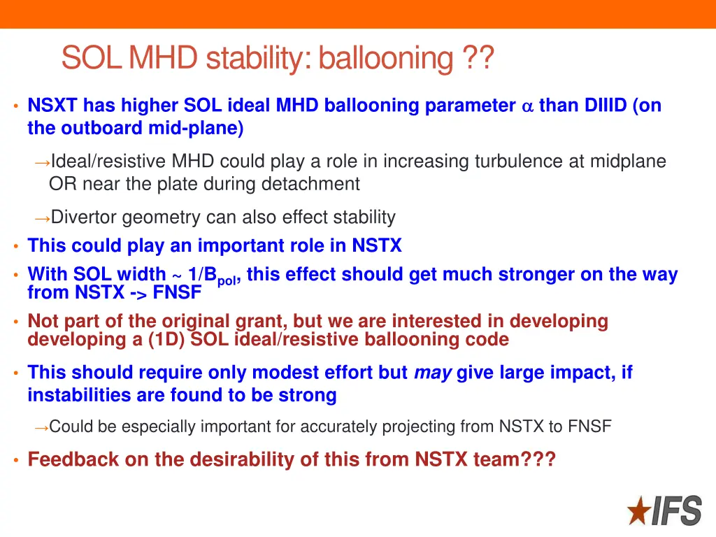 sol mhd stability ballooning