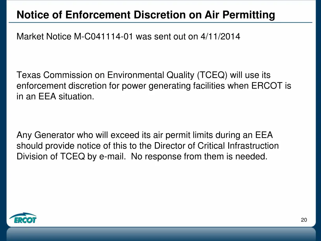 notice of enforcement discretion on air permitting