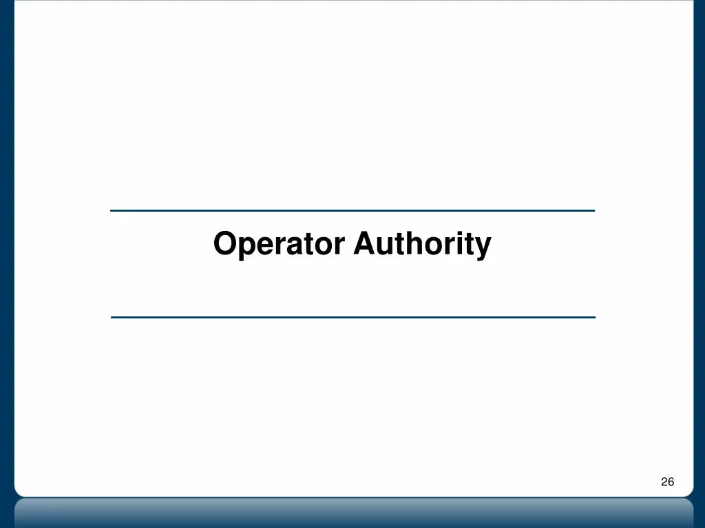 operator authority