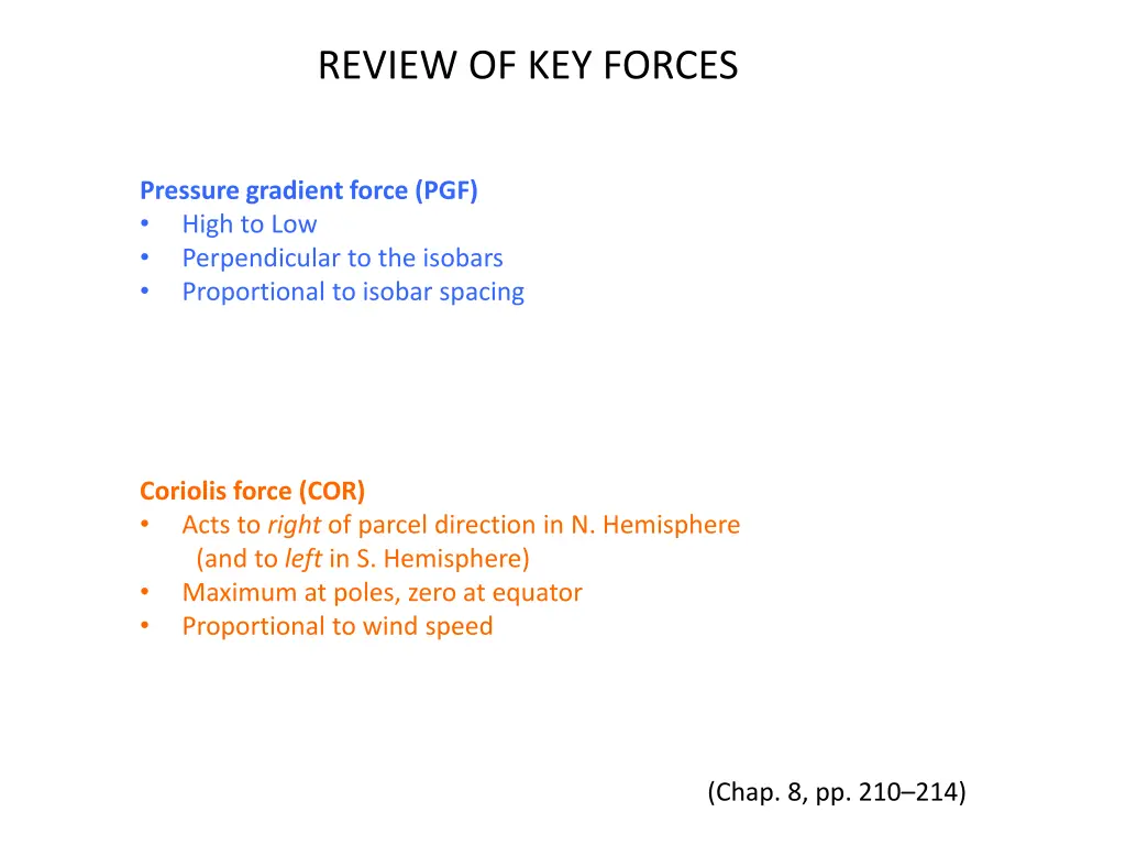 review of key forces