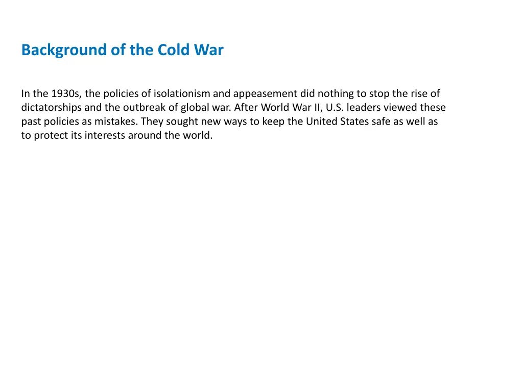 background of the cold war