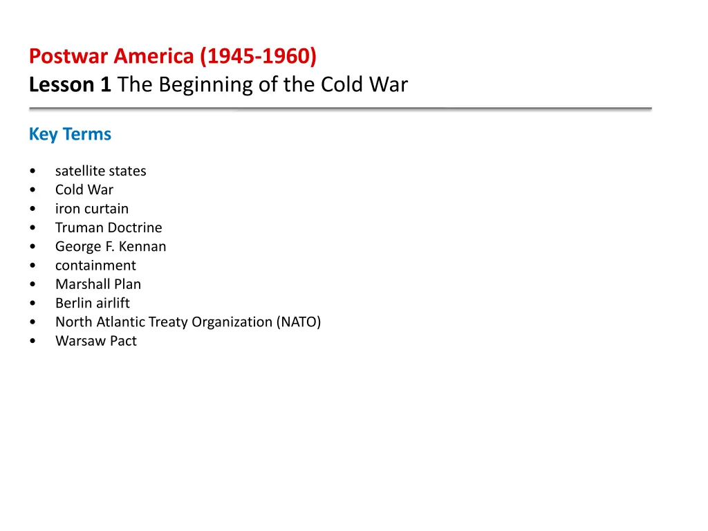 postwar america 1945 1960 lesson 1 the beginning 2