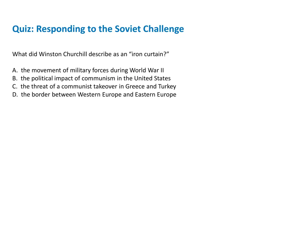 quiz responding to the soviet challenge