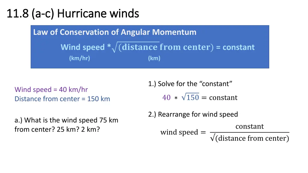 11 8 a 11 8 a c hurricane winds c hurricane winds