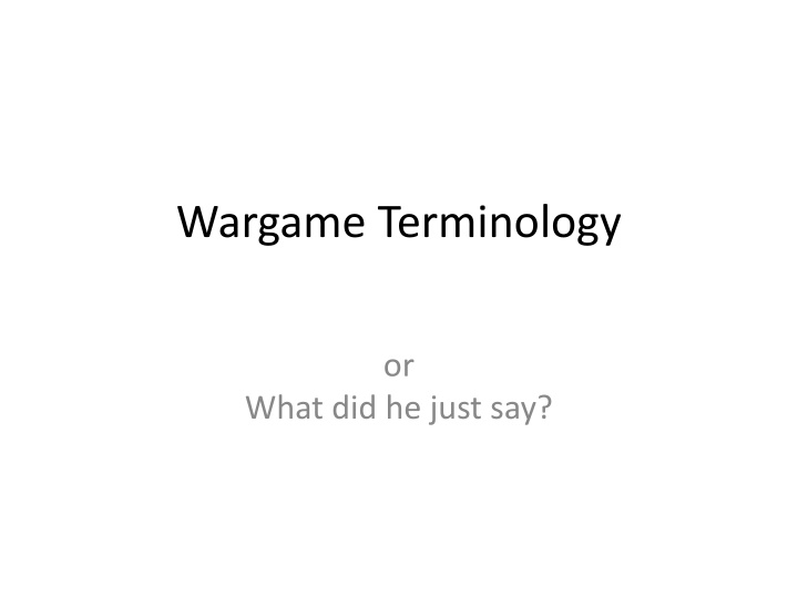 wargame terminology