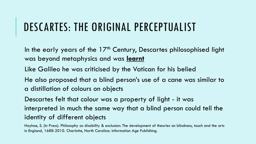 descartes the original perceptualist