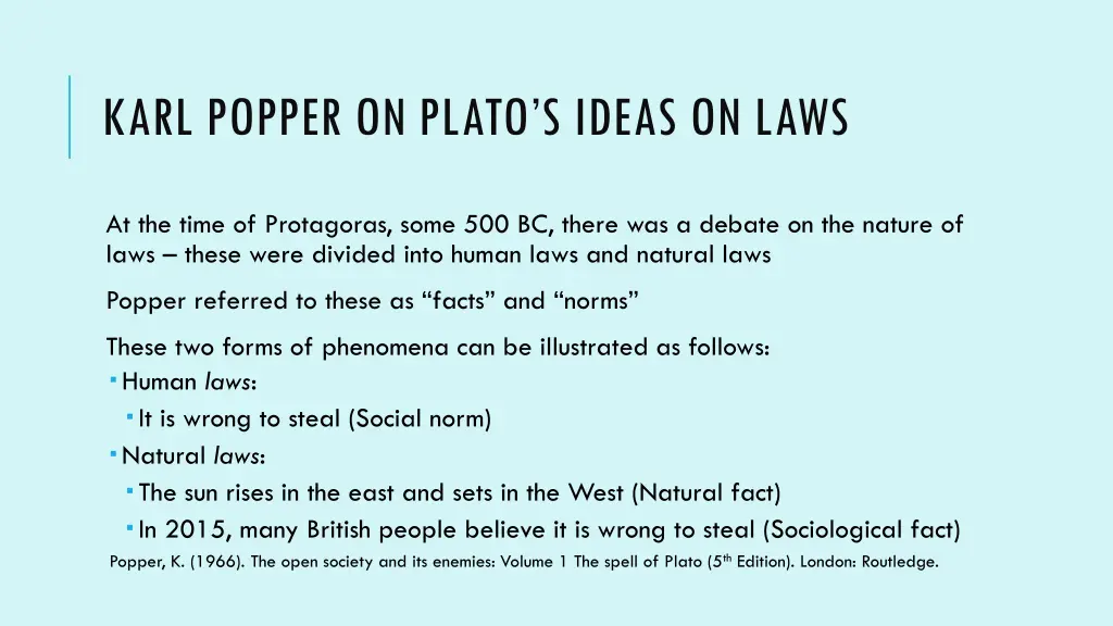 karl popper on plato s ideas on laws