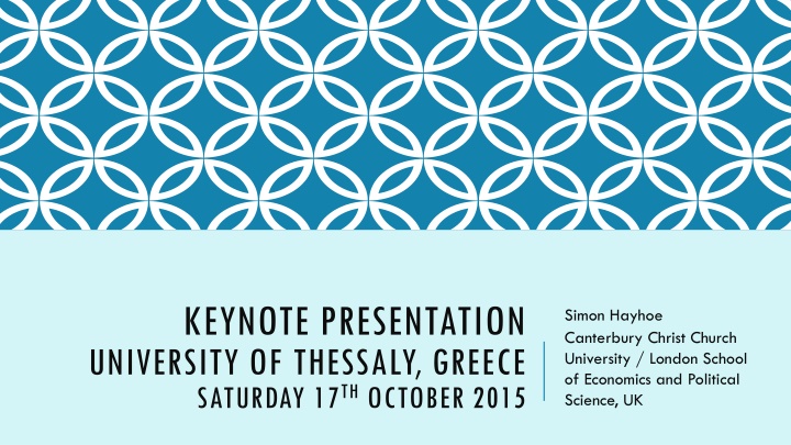 keynote presentation university of thessaly