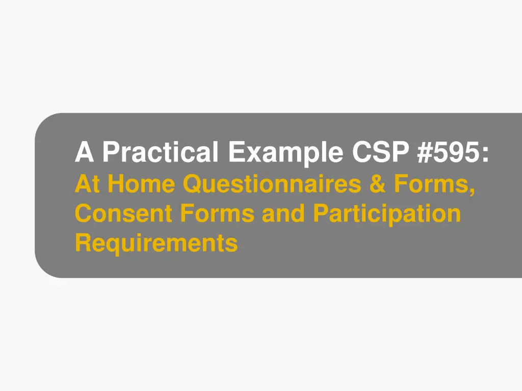 a practical example csp 595 at home