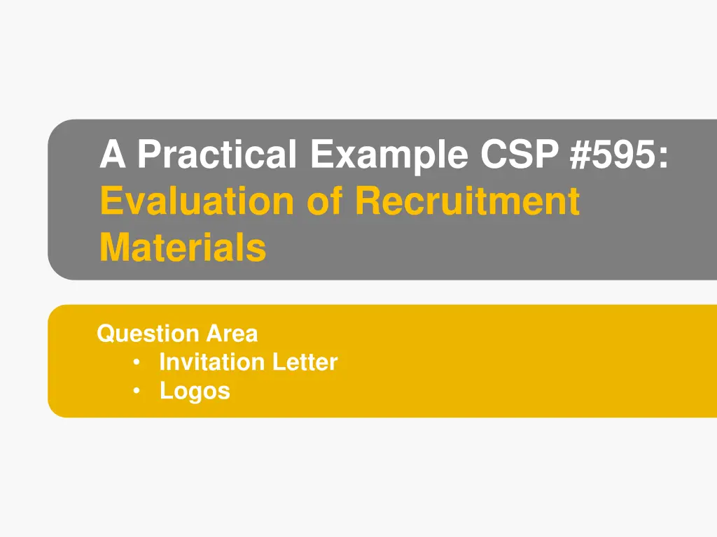 a practical example csp 595 evaluation