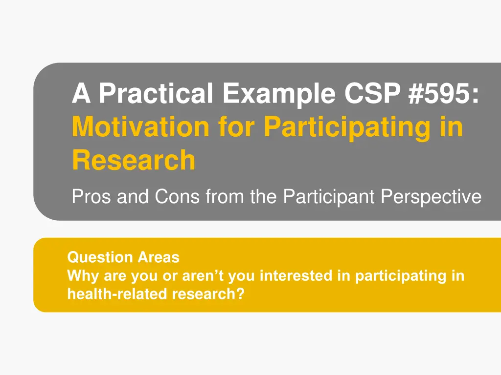 a practical example csp 595 motivation