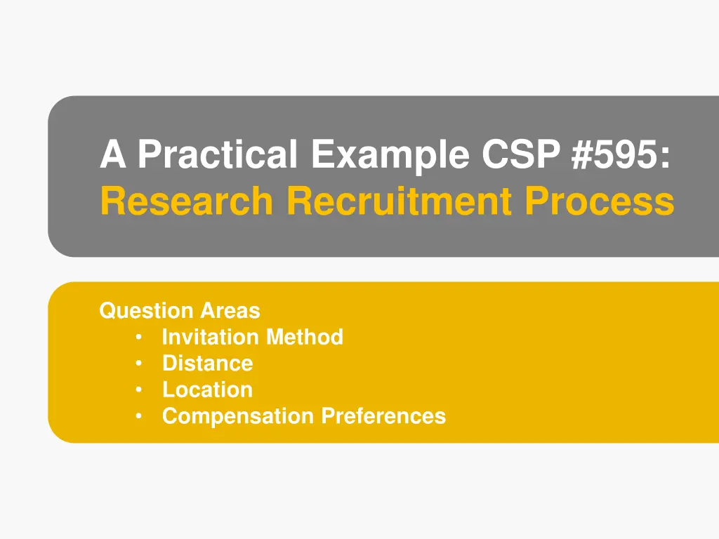 a practical example csp 595 research recruitment