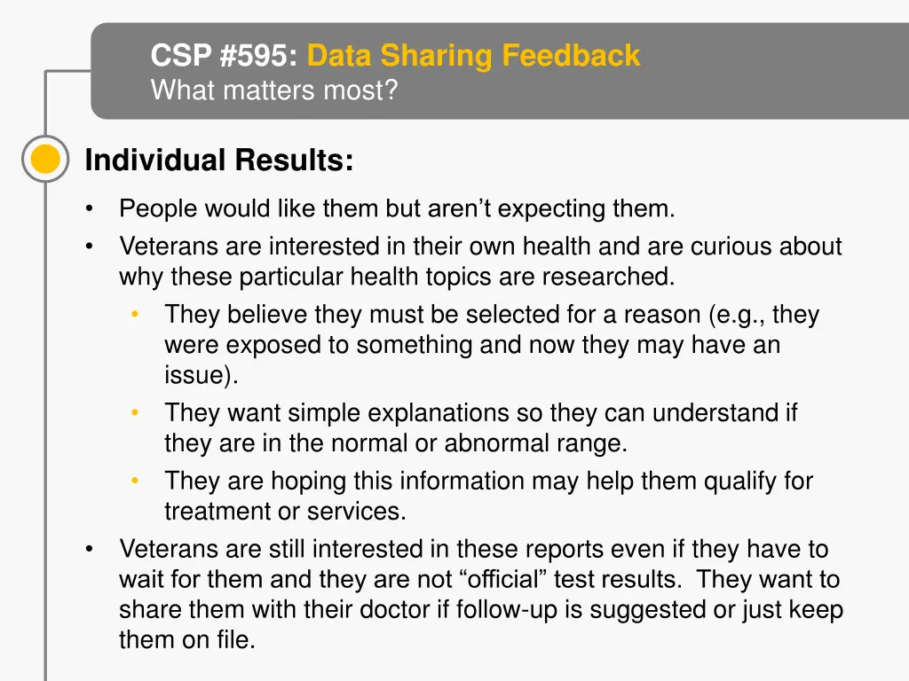 csp 595 data sharing feedback what matters most 1