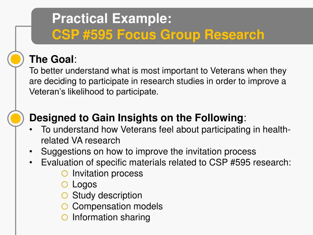 practical example csp 595 focus group research