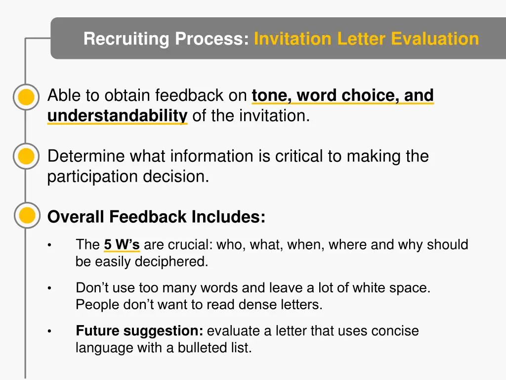 recruiting process invitation letter evaluation