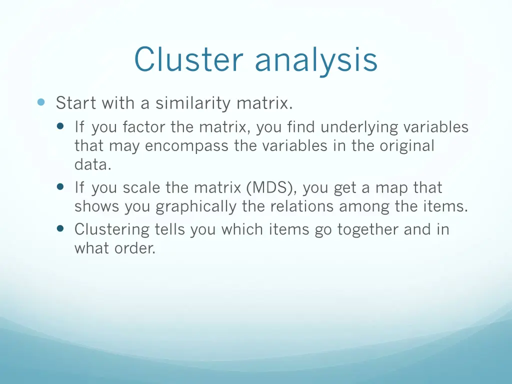 cluster analysis