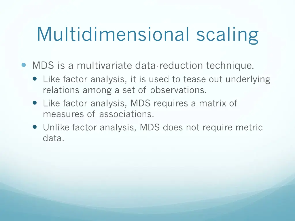 multidimensional scaling