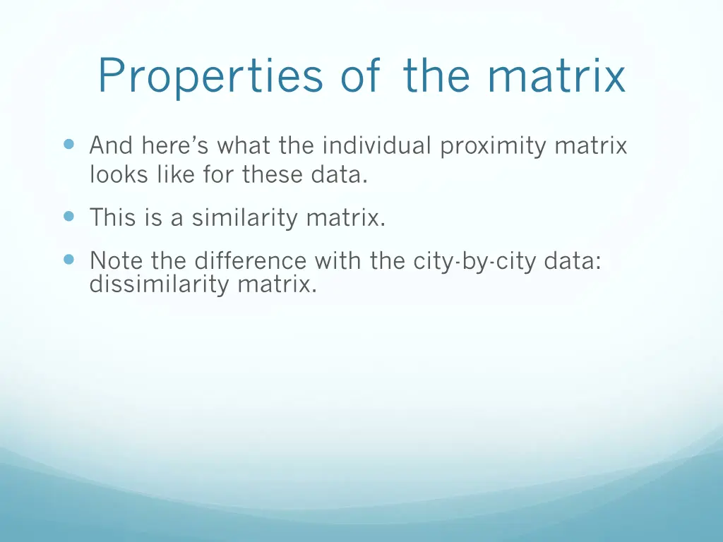 properties of the matrix