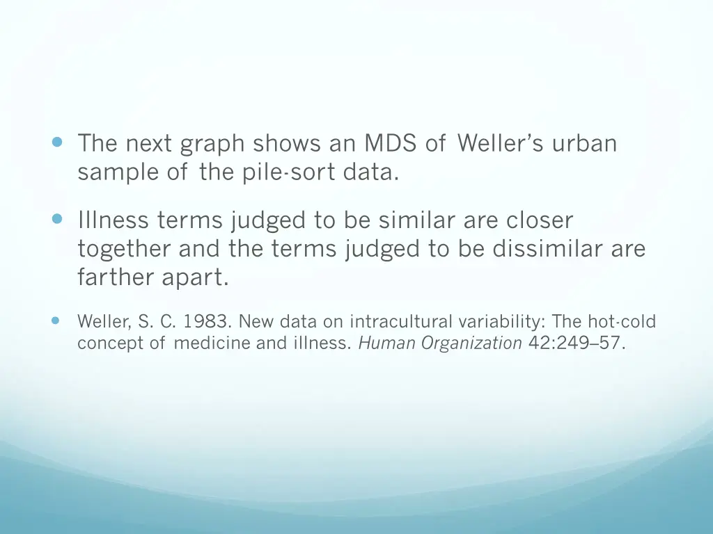 the next graph shows an mds of weller s urban