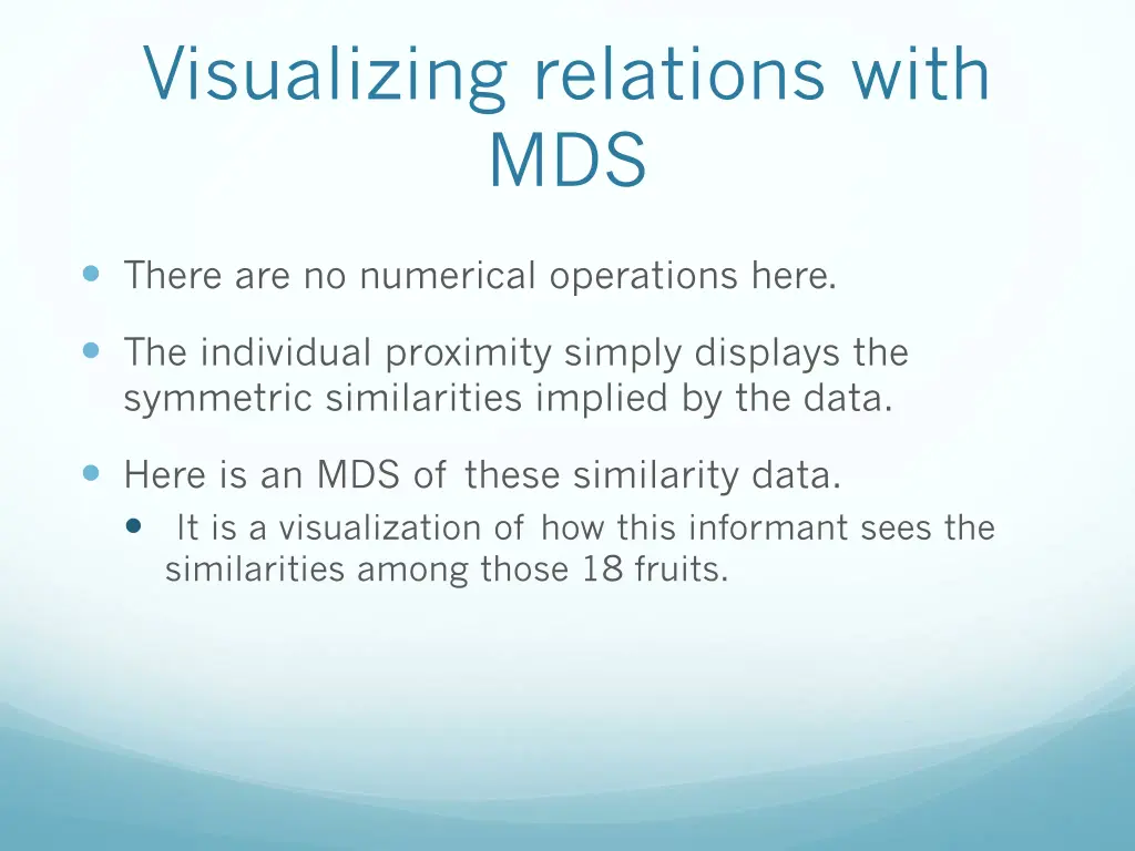 visualizing relations with mds