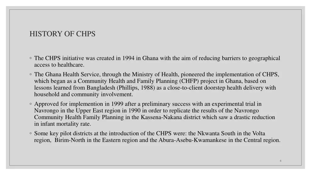 history of chps