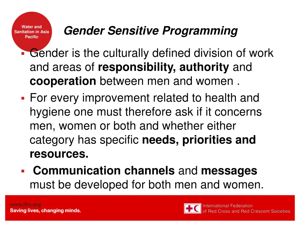 gender sensitive programming