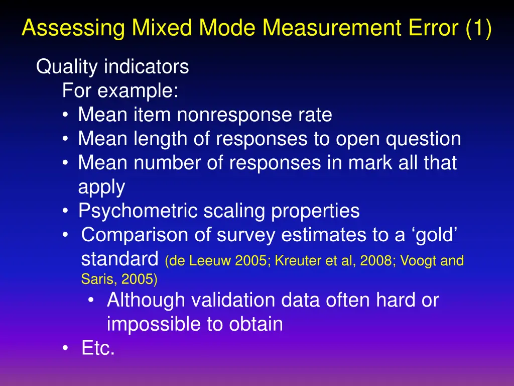 assessing mixed mode measurement error 1