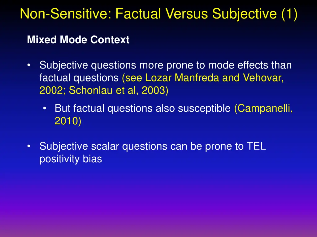 non sensitive factual versus subjective 1