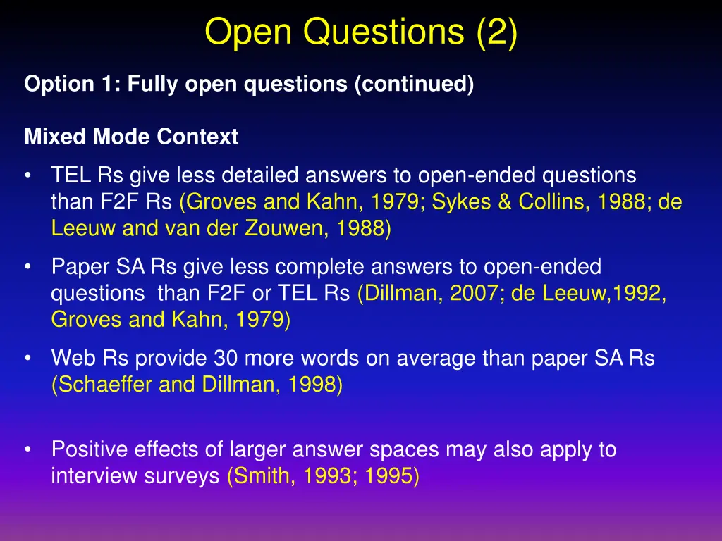 open questions 2