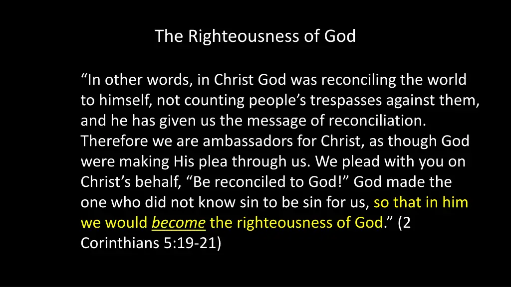 the righteousness of god