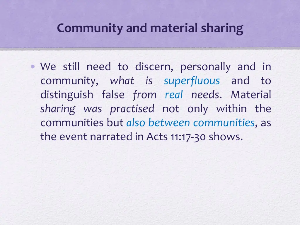 community and material sharing